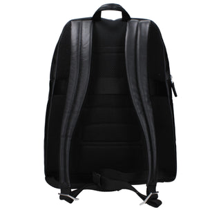 Piquadro Black Leather Backpack