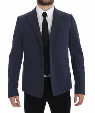 Dolce & Gabbana Elegant Blue Cotton Stretch Blazer Jacket