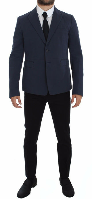 Dolce &amp; Gabbana Elegant Blue Cotton Stretch Blazer Jacket