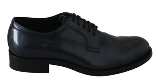 Dolce &amp; Gabbana Elegant Blue Leather Derby Dress Shoes