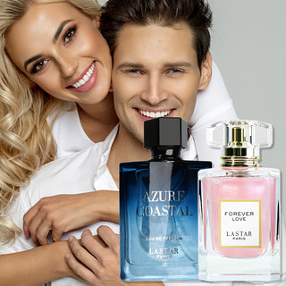 Set of 2 perfumes for women, includes one bottle with marine scents and one with floral scents, suitable for home or office use, perfect as a gift for girlfriend, wife or mother, perfect for couples, also can be a Valentine's Day gift.