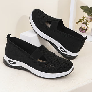 Women's casual flat shoes, breathable mesh upper, soft insole, PVC outsole, perfect for summer 