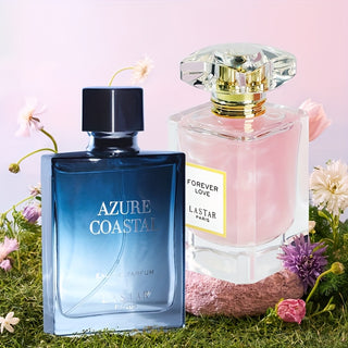 Set of 2 perfumes for women, includes one bottle with marine scents and one with floral scents, suitable for home or office use, perfect as a gift for girlfriend, wife or mother, perfect for couples, also can be a Valentine's Day gift.