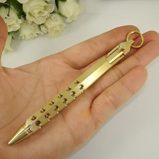 Gun Pen with 5 Refills Luxury Antique Brass Business Signature Pen for Men Neutral Packaging 