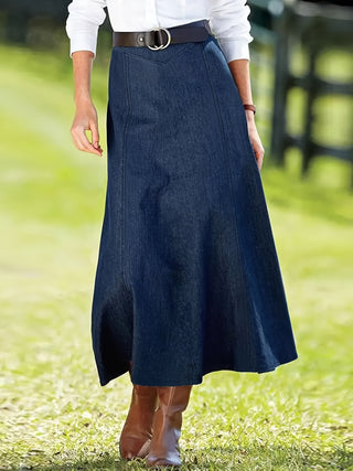 Comfortable and fashionable denim skirt, versatile long skirt for every day, women's clothing 