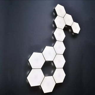 Hexagon LED Touch Wall Light, Neutral White Light with Touch Night Light, Easy to Use and Energy Saving, 6 Pack