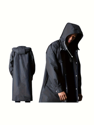 Men's Waterproof Hooded Long Sleeve Raincoat Casual Loose Hiking Mountaineering Raincoat 