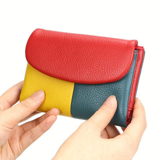 Multicolor Genuine Leather Wallet for Women, Functional and Stylish Coin Purse with Card Slots 