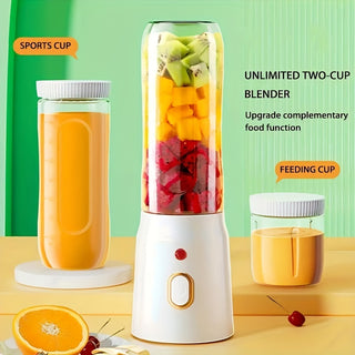 3pcs Blender Electric Juicer Optional Portable Double Cup USB Charging Juice Cup Home Student Multifunctional Blender Supplementary Food Cup 