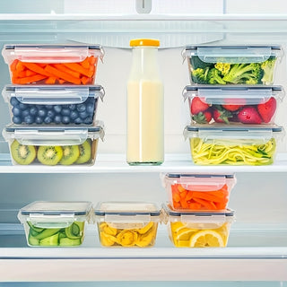 24 Pieces Container Sets, Leakproof Kitchen Storage Boxes Set, Food Storage Containers with Airtight Lid, for Fruits, Vegetables, Snacks, Clear, Kitchen Storage Supplies 