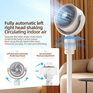 Quiet Portable USB Fan with Remote Control - 5 Adjustable Speeds, Energy Efficient Air Circulation for Home and Office Use 