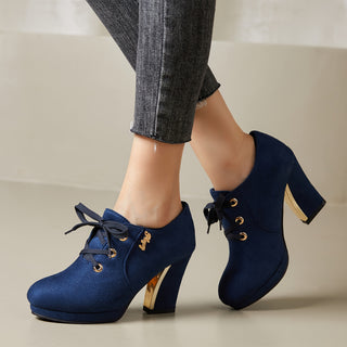 Fashion Women's Wedge Heel Shoes, Stylish Lace Up Shoes, Stylish Comfortable Women's Heel Shoes 