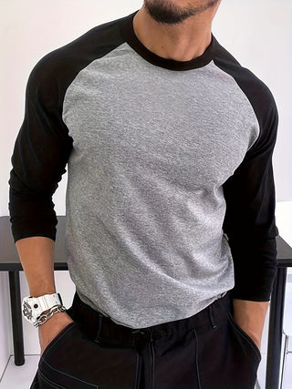 Men's Long Sleeve Shirt, Colorful and Fashion Design, Crew Neck, Basic Casual Men's Shirts 