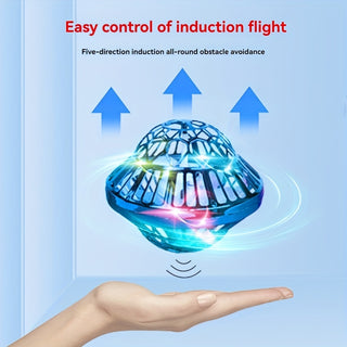 طائرة مسيرة LED ذات مسار طيران ذكي، تحكم باليد، عودة تلقائية، لعبة مزاح ممتعة، مصنوعة من راتنج ABS، متوفرة بالألوان الأحمر والأزرق والبنفسجي - مثالية كهدية لعيد الميلاد وعيد الفصح