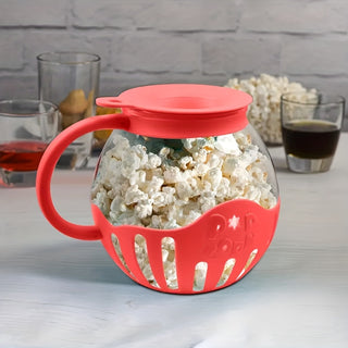 1pc Microwave Popcorn Maker Bowl, High Borosilicate Glass Popcorn Maker Bowl with Temperature Safe Glass Popcorn Maker Canister for Outdoor Camping School RV Back to School Supplies Beach Vacation Supplies 