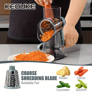 1pc Vegetable Cutter Rotary Vegetable Peeler Vegetable Grater Manual Cheese Grater Multifunctional Vegetable Cutter Potato Grater Kitchen Fruit Chopper Kitchen Gadgets Kitchen Tools 