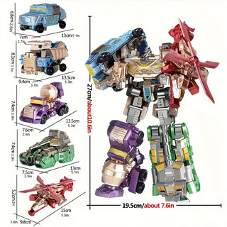 مجموعة لعب روبوت الميكانيكي المتحول 5 في 1 للأعمار من 8 إلى 12 سنة، مجموعات لعب السيارات، مجموعات بناء الأطفال وتجميع شخصية العمل، هدية مثالية لحفلة عيد الميلاد