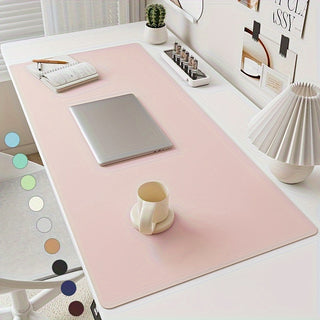 PU Leather Mouse Mat, Desk Mat, Simple Solid Color Computer Mat, Keyboard Mat, Table Mat, Non-slip, Waterproof and Stain Resistant Large/Medium/Small Size, Non-slip Study Desk Mat 