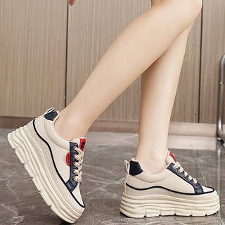 Fashionable thick sole sneakers with velvet reinforcement, versatile and stylish sports 