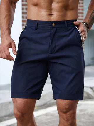 Men's Solid Color Shorts with Multi Pockets, Stylish and Fashionable Shorts for Summer and Resort Wear 