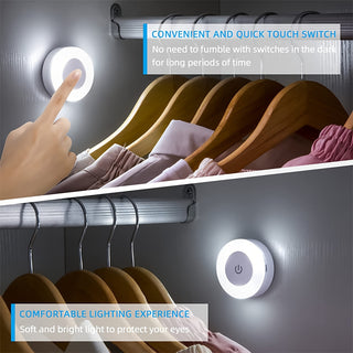 1pc LED Touch Night Light Bedroom Decor Light Dimmable Suitable for Hallway, Bedroom, Bathroom, Living Room, Wardrobe, Cabinet (Warm Light/White Light) 