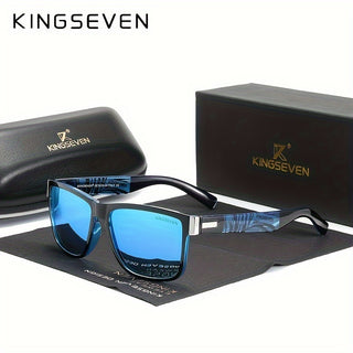 KINGSEVEN Men's Polarized Sunglasses Square Frame Pattern 