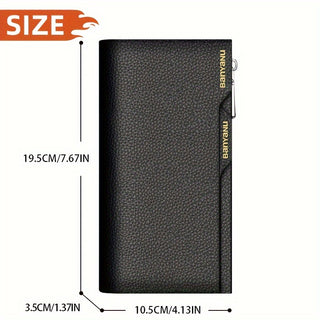 1pc Top Layer Cowhide Leather Long Wallet Large Capacity, Multiple Cards, Perfect Gift for Men 