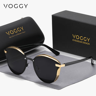 VOGGY Retro Chic Sunglasses for Men and Women - Polarized, ABS Lens, Copper Alloy Frame - Perfect for Driving, Fishing, Outdoor Adventures and Parties 