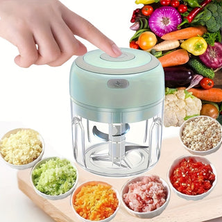 1pc 250ml USB Rechargeable Cooking Machine Kitchen Garlic Blender Mini Automatic Cooking Machine Multi-functional Tools Assorted Colors Kitchen Supplies 