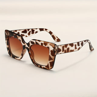 Women's Leopard Print Square Sunglasses, Stylish and Fashionable, Suitable for Vacation and Beach Party. 